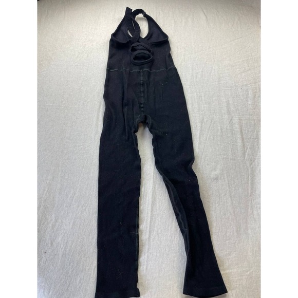 FP Movement Free People Free Throw Jumpsuit OnePiece Ribbed Knit Black Small - Picture 5 of 5